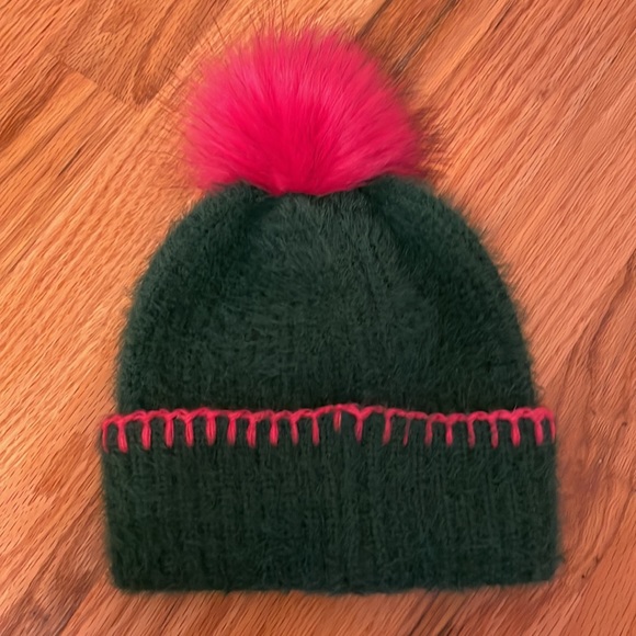Anthropologie Fuzzy Monogram Kids Hat - Picture 3 of 5